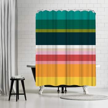 Americanflat 71x74 Abstract Shapes Shower Curtain by Miho Art Studio