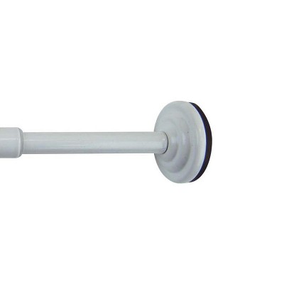 Adjustable White Steel Tension Curtain Rod, 15-24 Inches