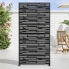 Lirago 72 in. Galvanized Metal Outdoor Privacy Screens Garden Outdoor Fence Black - 2 of 4