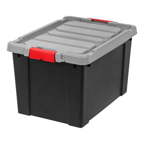 Tough Tote Storage Box Container Plastic Heavy Duty 27 Gallon Utility Tool Bin Storage Boxes Home Garden Worldenergy Ae