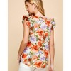 Women's Floral Print Ruffled Short Sleeve Top - les amis - 3 of 3