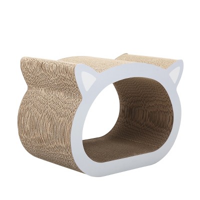 FURNIinspire Pet Ceates and Houses, Cat Scratcher Bed-Hammock, Pad, Chair. Natural Scratch Post for Indoor Cats, Brown, 19.29"*12.99"*9.65"
