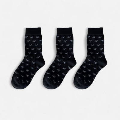 Anna-Kaci Women's 3-Pack Crew Socks with Allover Print Design Soft Stretch Knit for Everyday Comfort