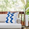 20"x20" Deny Designs Angela Minca Lines Outdoor Throw Pillow Blue: UV & Mildew Resistant, Abstract Design - 2 of 4