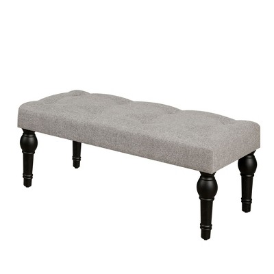 FURNIinspire Ottomans And Benches Ottoman Bench 4 Thickened Roman Column Feet French Upholstered Bedside Bench, Grey, 42.12"*17.71"*16.54"