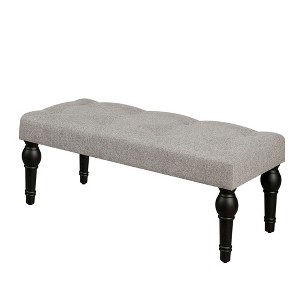 FURNIinspire Ottomans And Benches Ottoman Bench 4 Thickened Roman Column Feet French Upholstered Bedside Bench, Grey, 42.12"*17.71"*16.54" - 1 of 4