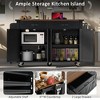 54"W Rolling Kitchen Island Kitchen Storage Cart on Lockable Universal Wheels with Drop Leaf, Power Outlet, Spice Rack, Drawers and Cabinets-ModernLux - 4 of 4