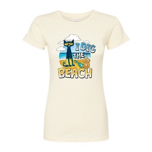 Women's - Pete the Cat - I Dig The Beach Fitted Graphic T-Shirt - 1 of 3