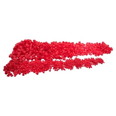Brock 1700 Piece Caplug Assortment Pack Plastic Tapered End Plugs, Covers, Red