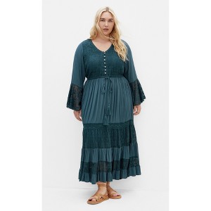 CITY CHIC | Women's Plus Size  Tisha Lace Maxi Dress - aegean - 16W - 1 of 4