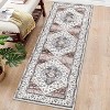 Washable Area Rug – Ultra-Thin Low Pile Vintage Carpet, Non-Slip Accent for Living Room, Bedroom, Home Office, Distressed Rust Design - 3 of 4