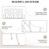 VINGLI 38" Outdoor Bench Cast Aluminium Garden Bench, White Orchid Patio Bench, Porch Bench for 1-2 Person Seat - 3 of 4