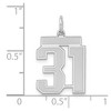 Black Bow Jewelry Sterling Silver, Jersey Collection, Medium Number 31 Pendant - 4 of 4