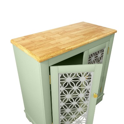 Green Rustic Wood Storage Sideboard Buffet Cabinet