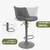 NEWLAYOUT Adjustable Counter Height Bar Stools Set of 3, Modern Faux PU Leather Upholstered for Kitchen - 4 of 4