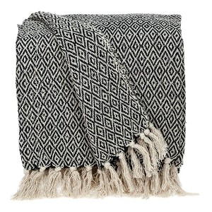 Parkland Collection,Sasha Casual Beige 52" X 67" Woven Handloom Throw - 1 of 4