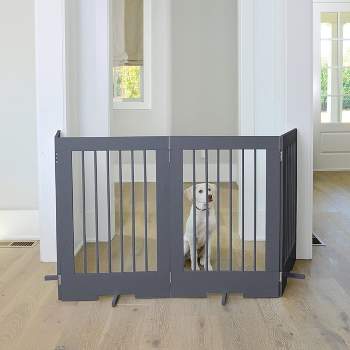 Cardinal Gates 4PG 4-Panel Freestanding Pet Gate - Adjustable Wooden Dog Gate