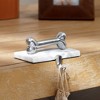 TopComfy Decorative Object Marble and Matte Polish Dog Bone Stocking Holder Stylish Accent for Holiday Decor, Silver, 4.5"*6"*3" - 2 of 4