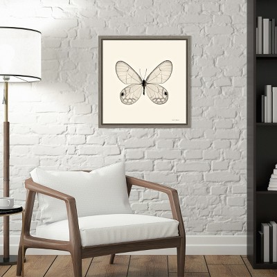 Amanti Art Butterfly I BW Crop by Debra Van Swearingen Canvas Wall Art Print Framed 16-in. x 16-in.