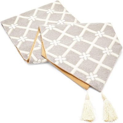 Juvale Table Runner with Tassels, Trellis Design (12 x 72 in)