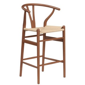 FURNIinspire Dining Chair, Morden Style, Weave Counter Height Bar Stool for Kitchen Island and Dining Room, Multicolored, 20"*17.5"*39.4" - 1 of 4