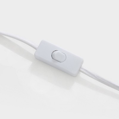 Nathaniel 20" White Cement LED Table Lamp with Cotton Drum Shade