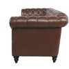 Streamdale House 84' BLACK PU Rolled Arm Chesterfield Three Seater Sofa. - 4 of 4