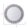 HomeRoots 26" Silver Round Faux Crystal Bling Framed Accent Mirror - 3 of 4