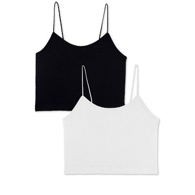 Wallflower Women's Insta Smooth Carson Seamless Jersey Bungee Cami 2 Pack, Black  Night/snow White, 1x : Target