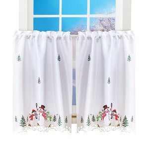 Collections Etc Snowman Family Curtains - 1 of 3