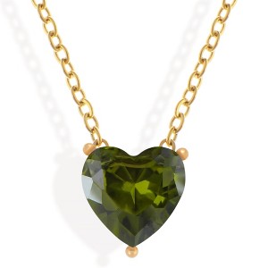 Anna-Kaci Gold Tone Necklace with Heart-Shaped Crystal Pendant - 1 of 4