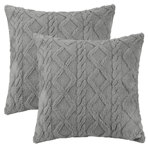 Unique Bargains Short Plush Throw Solid Geometric Soft Pillow Covers 2 Pcs  : Target