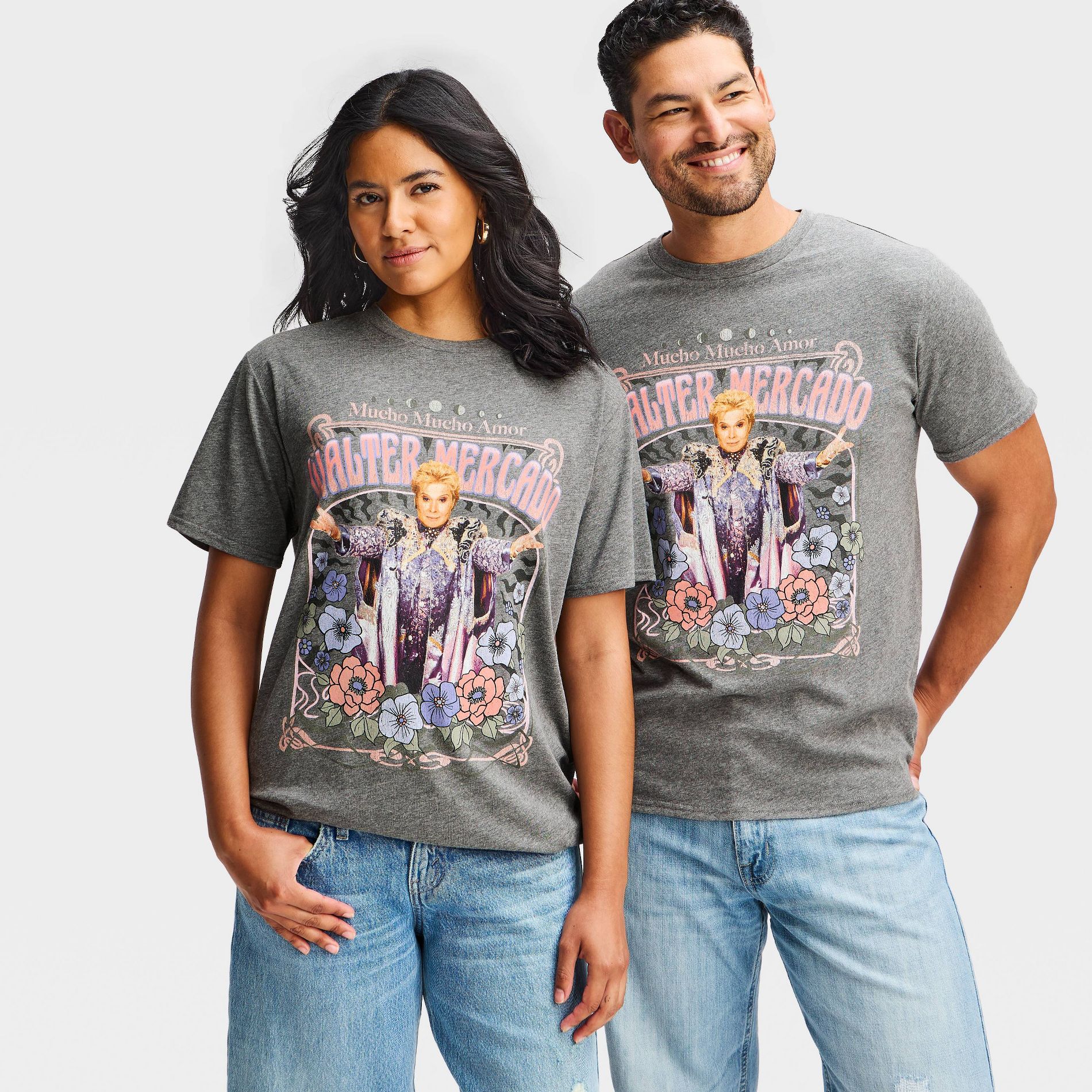 Latino Heritage Month Adult Walter Mercado T-Shirt - Heather Gray