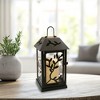 LumaBase Metal Lantern with Battery-Operated Candle - Black Vine - 2 of 4