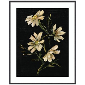 Kate and Laurel Framed Art Moody Floral 4 by Annie Quigley, 33x41, Stylish Black Narrow - 1 of 4