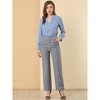 INSPIRE CHIC Women's Plaid Elastic Waist Casual Work Office Long Pants - 3 of 4
