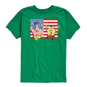 Boys' - SpongeBob SquarePants - Patrick Sparkers Flag Short Sleeve Graphic T-Shirt - 1 of 4