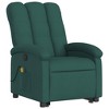 vidaXL Dark Green Stand Up Power Lift Recliner Armchair - Electric Motor, Manual Tilt, Vibration Massage, Foam Cushioned, Fabric - 3 of 4