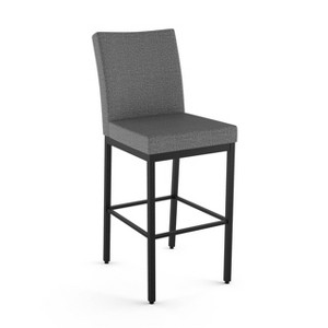 Amisco Perry Upholstered Counter Height Barstool Gray/Black: Romantic Feminine Design, Steel Frame, Polyester Upholstery - 1 of 4