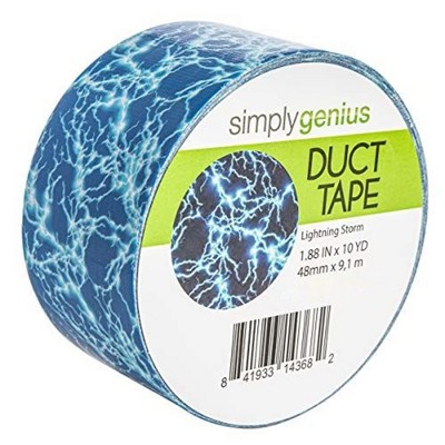 Simply Genius Pattern Duct Tape Heavy Duty, Craft Supplies, Colored Duct Tape, Single Roll 1.8 in x 10 yards (Lightning Storm)