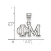 Black Bow Jewelry Sterling Silver Phi Mu Greek Life Medium Pendant - 2 of 3