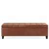 CAVINAS Velvet Storage Ottoman Bench, Button-Tufted Lift-Top Ottoman Foot Rest, Entryway Padded Footstool for Living Room, Upholstered Bedroom Bench - 3 of 4
