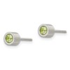 Chisel Stainless Steel Polished Green Cubic Zirconia May Birthstone Stud Earrings - 4 of 4
