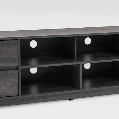 Gray Wood Grain TV Stand with Drawers for TVs up to 85"