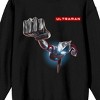 Ultraman Superhero Punch Crew Neck Long Sleeve Black Adult Sweatshirt - image 2 of 3