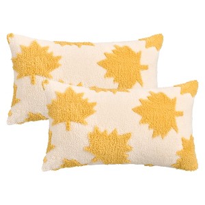 REGALWOVEN Pack of 2 Maple Leaf Jacquard Decorative Throw Pillow Covers Soft Cushion Cases for Couch Sofa Living Room - 1 of 4