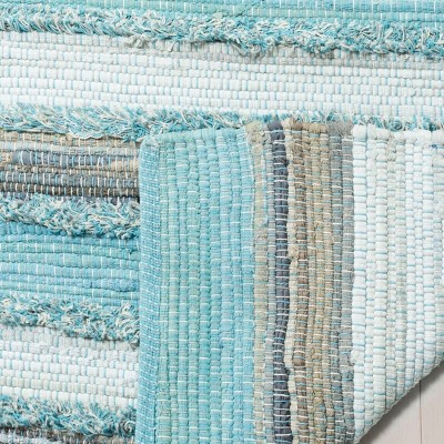 Coastal Breeze Aqua & Multi Handwoven Cotton 2'6" x 4' Rug