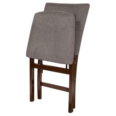 Espresso Brown Upholstered Parsons Folding Side Chair Set