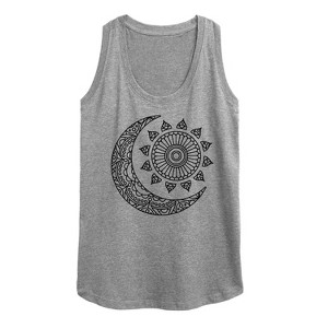 Women's - Instant Message - Decorative Sun Moon Graphic Racerback Tank - 1 of 4