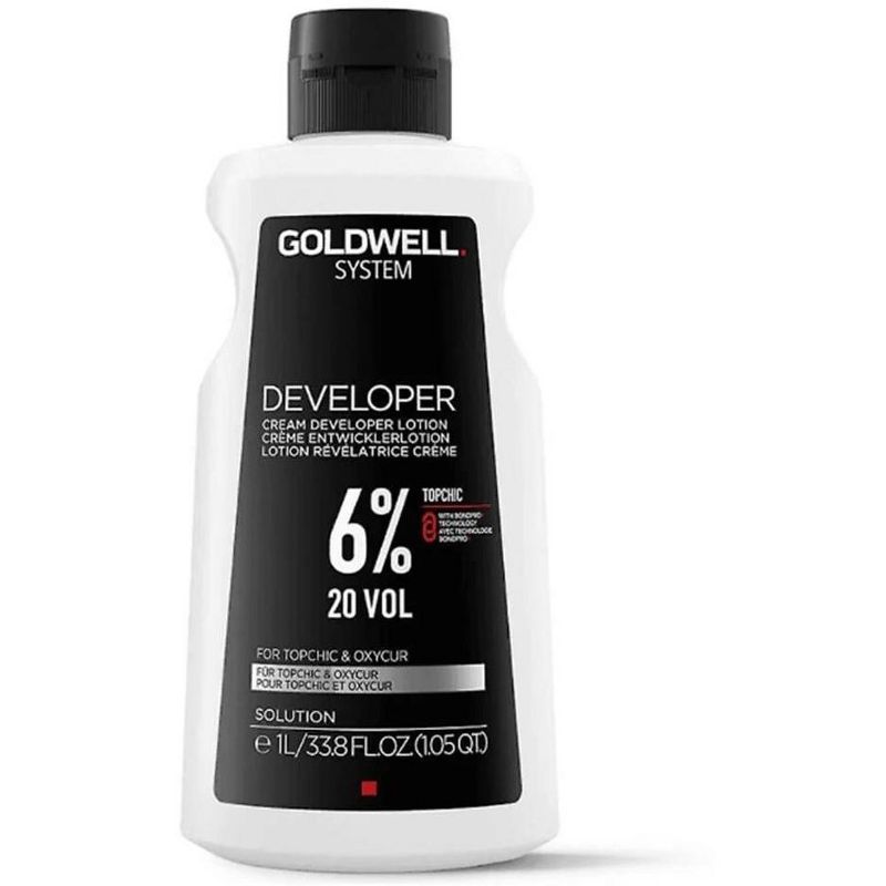 Goldwell System Developer (20 Volume / 6%) for Topchic & Colorance Hair Color Dye, Activator Cream Lotion Haircolor (33 ounce / 1 Liter), 1 of 6